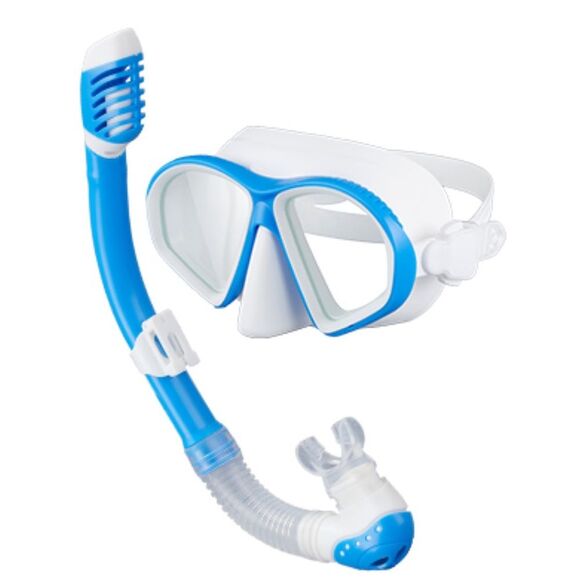 Snorkel Blue Dry Kids 1 Tempered Glass Scuba Diving Mask Toy Swim Goggle Youth O - Picture 1 of 8